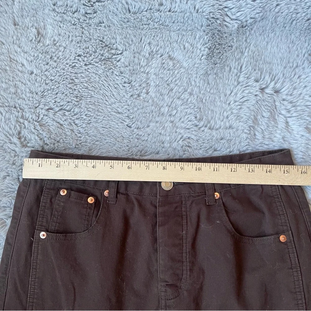 PARKE Horseshoe / Barrel Brown High Rise Wide Leg Jeans Size 28 Button Fly - Picture 8 of 10
